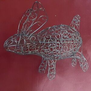 Hand Crafted Wired Bunny Garden Ornament